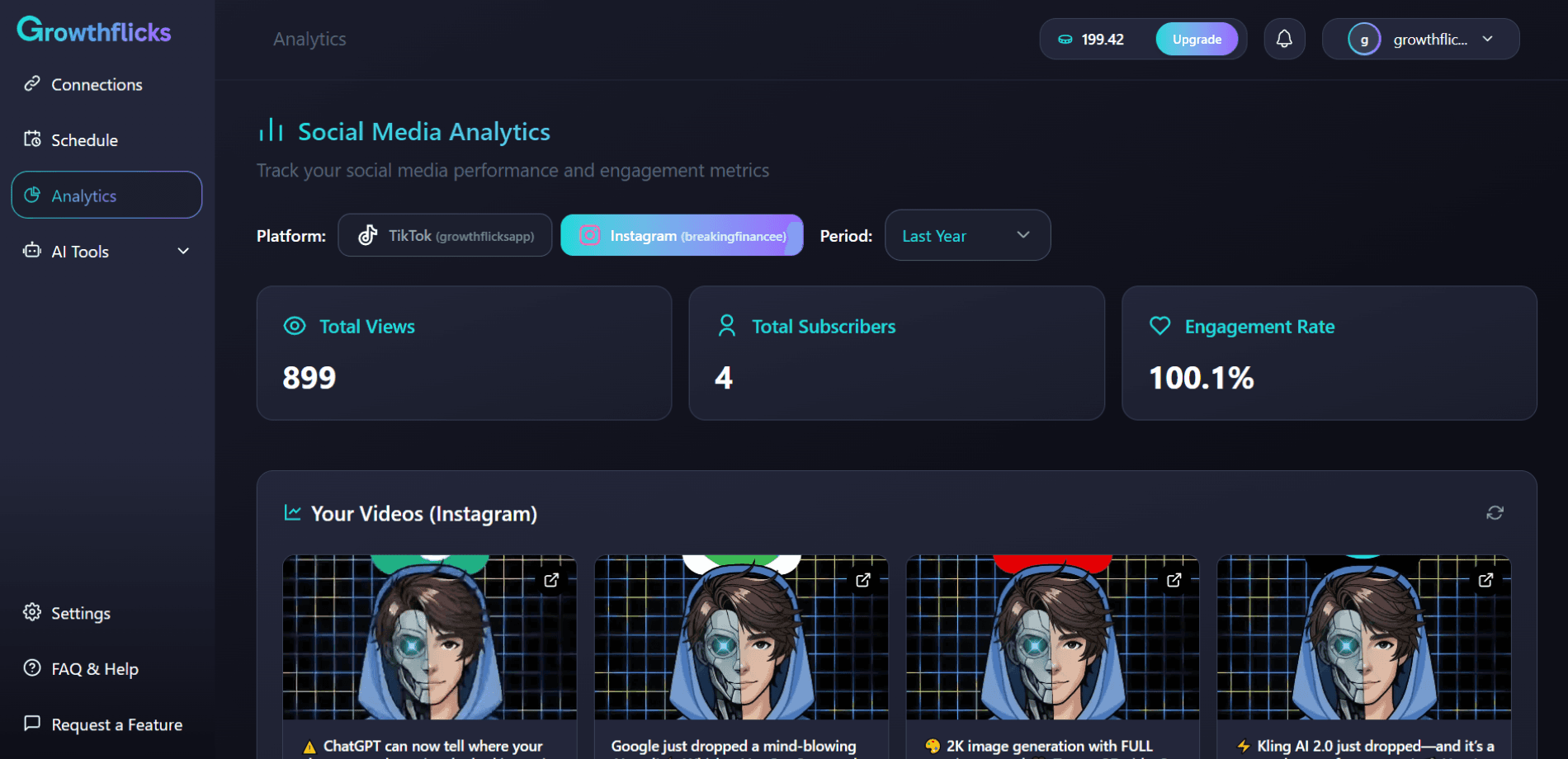 Growthflicks project screenshot