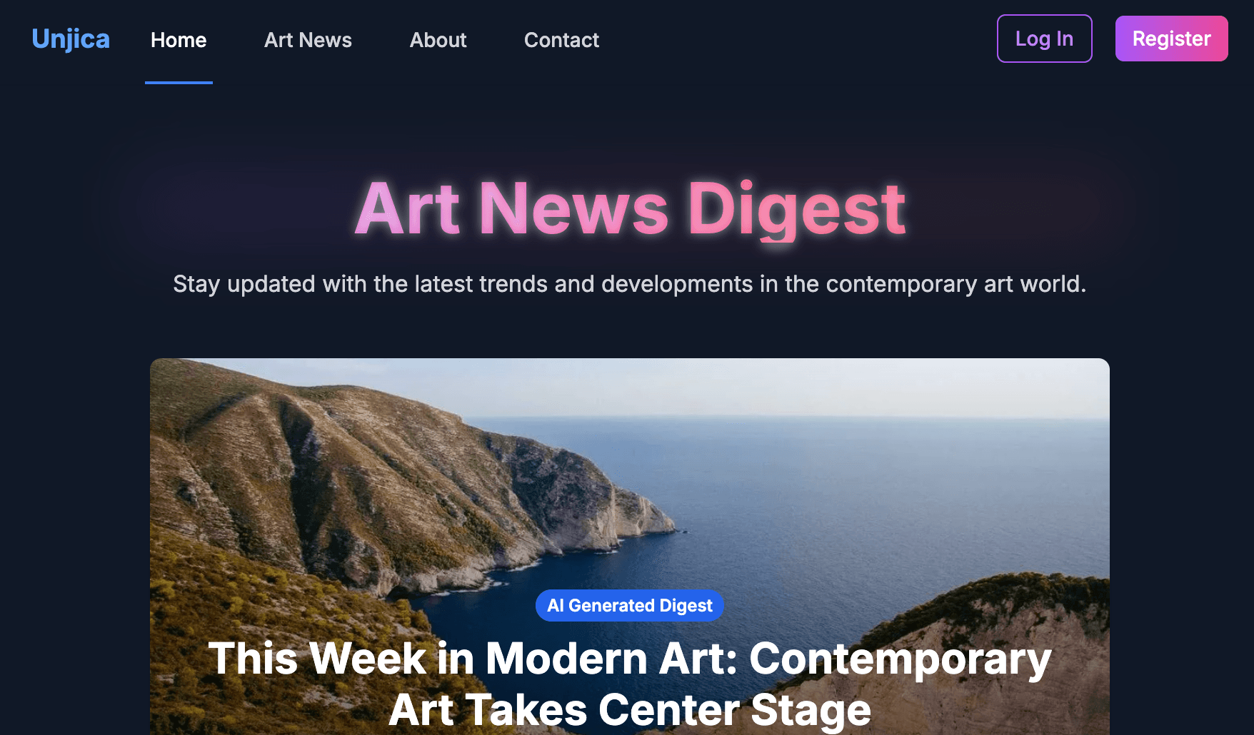 Unjica Art Digest project screenshot